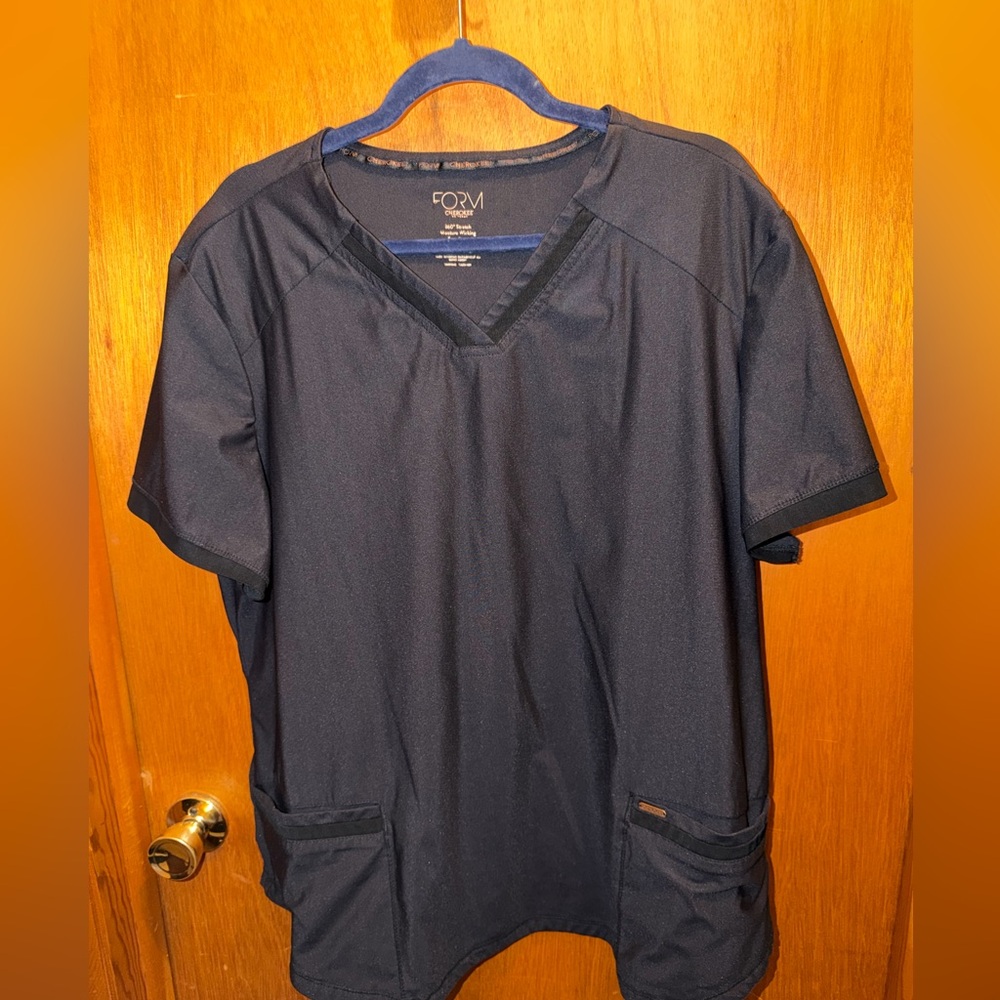 Cherokee Form black womens plus size 2x scrub top